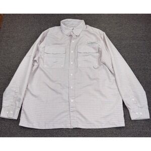 Habit Fishing Shirt Men L Large Plaid Long Sleeve Vented Outdoors